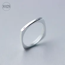Real de las mujeres. 925 joyería de Plata Esterlina Anillo Cuadrado Redondo Blanco CZ joyería geométrica GTLJ848 moda