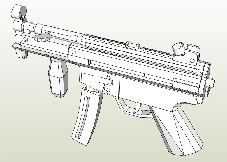 MP5K пулемет белая форма бумажная модель оружие 3D ручные рисунки игрушек