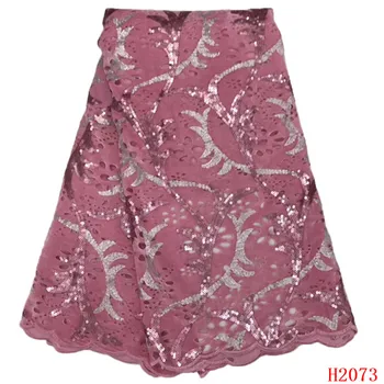 

Dazzling Design Pink Sequins Lace Fabric African Style Sequined Mesh Lace Material For Bride And Bridesmaid Tulle Lace HJ2073-1