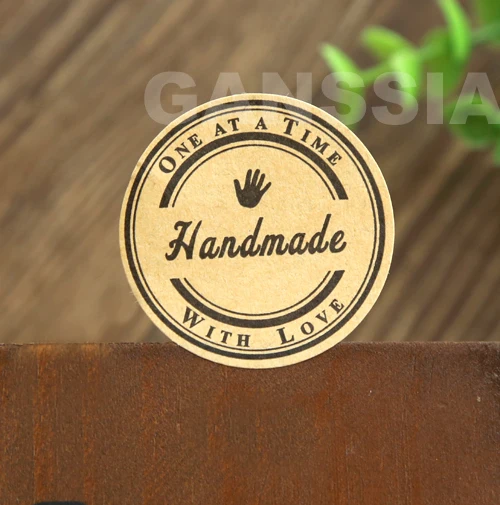 

100pcs/lot Size:38mm Kraft "Handmade" Sticker With Gift Seal Stickers for Handmade Products Packing (ss-a1005)