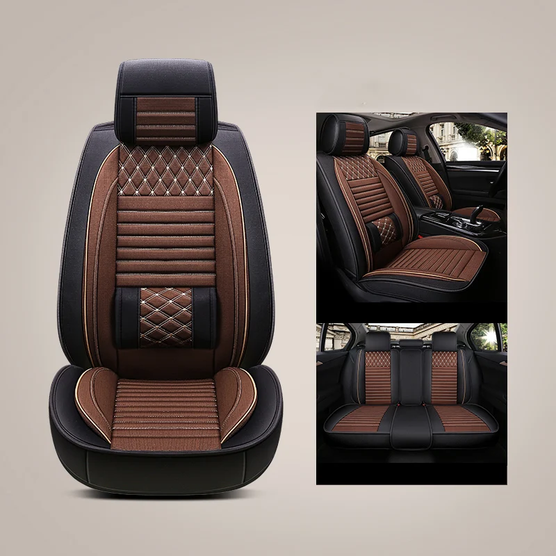 Чехол для сидения автомобиля для alfa romeo 156 giulietta блеск faw v5 byd s6 s7 changan cs35 Защитные чехлы для сидений, сшитые специально для chery tiggo3 5 t11 - Название цвета: Coffee bz
