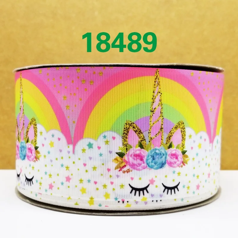 50 ярдов в размер мультфильм ленты напечатанные grosgrain ленты 18490 - Цвет: 18489