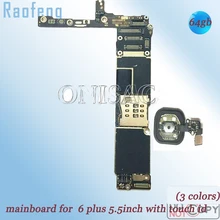 Raofeng с сенсорным ID материнская плата 64 ГБ для iPhone 6 plus материнская плата 5,5 дюймов версия хорошо работает разблокирована с полным чипом логическая плата