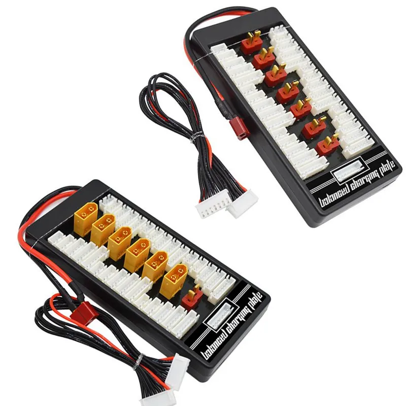 

RC Plug XT60 Parallel Charging Board 6 in 1 Connection 4.0MM Bananer For Imax B6 B6AC B8 T-plug Deans Balanced Charge plate 40%