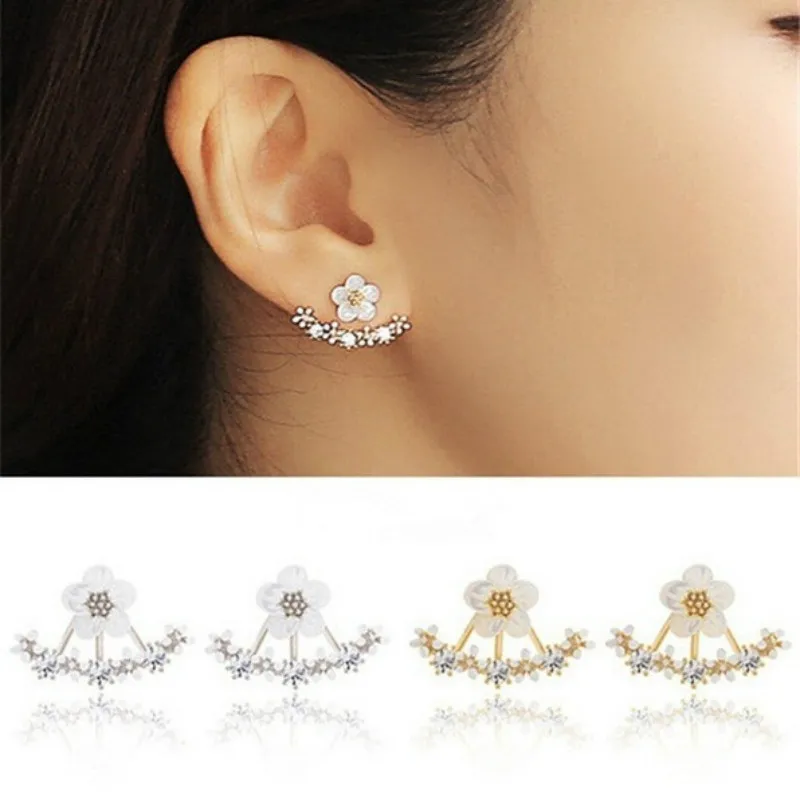

1Pair Crystal Stud Earrings Boucle D'oreille Femme Fashion Chrysanthemum Flower Earrings for Women Gold Bijoux Jewelry