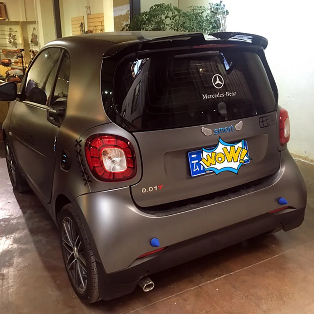 

AITWATT For Merced-Benz Smart Fortwo Fourfour 453 Car Black Spoiler High Quality ABS Plastic Rear Trunk Boot Wing Black Spoiler