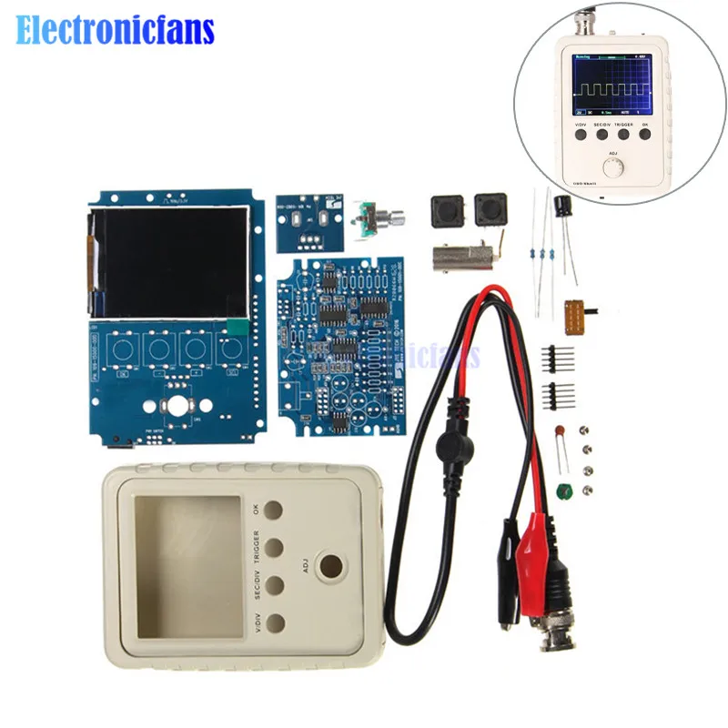 

1 Set Orignal Tech DSO150 15001K DSO-SHELL DS0150 DIY Digital Oscilloscope Kit 2.4 inch Color TFT Display With Housing Case Box