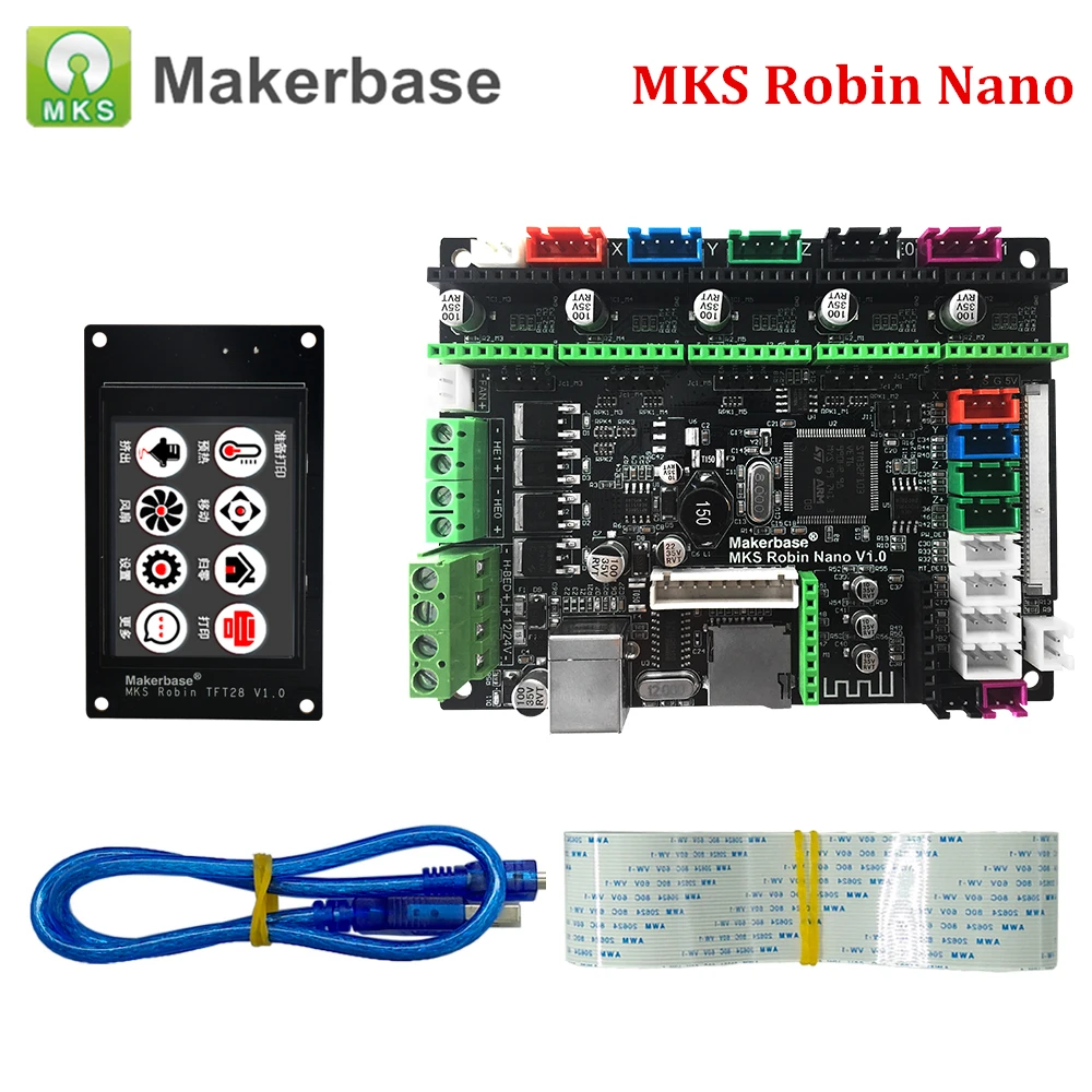 Модернизированная MKS Robin Nano V1.0 ARM плата управления с TFT28 сенсорным дисплеем STM32 интегрированные MKS Robin части 3d принтера