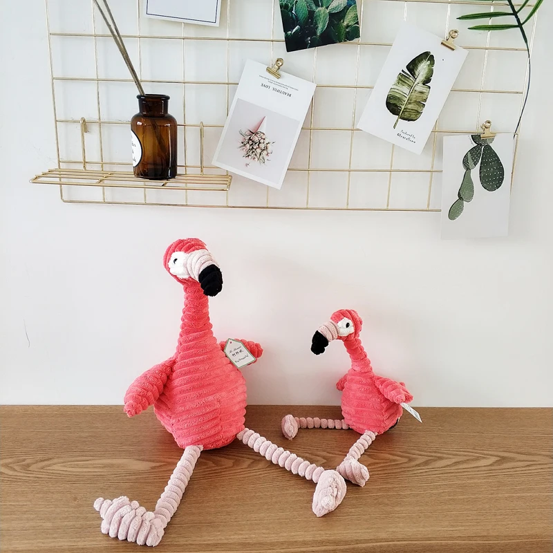 Милая плюшевая игрушка в скандинавском стиле с изображением фламинго, мягкая Вельветовая игрушка ins, мультяшное животное, настоящая птица, подарок для детей