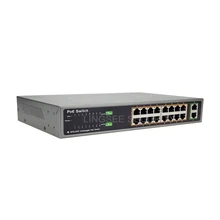 16-портовый коммутатор poe 10/100 Mbps PoE+ 2 Giabit порт коммутатора Ethernet IEEE802.3af/IEEE802.3at 48 В для наблюдения IP камеры