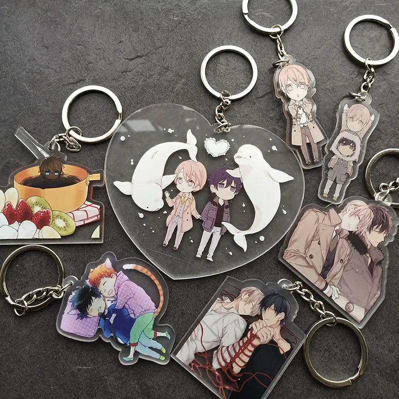 

1pc Fujyoshi Kurose shirotani Tadaomi Ten Count 10 Count Double Side keychain BL Fans Pendant llavero Keyrings Portachiavi