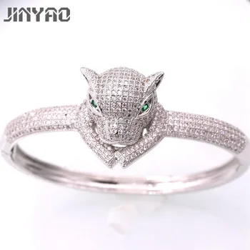 

JINYAO Gorgeous White Gold Color Tiger White AAA Zircon Women Wrist Bangle Bracelet For Women Gift Fashion Jewelry L01-3