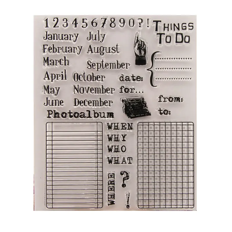 Календарь вещах, которые можно сделать прозрачный силиконовый штамп для уплотнения DIY Скрапбукинг фотоальбом Декоративные Ясно Stamp листов
