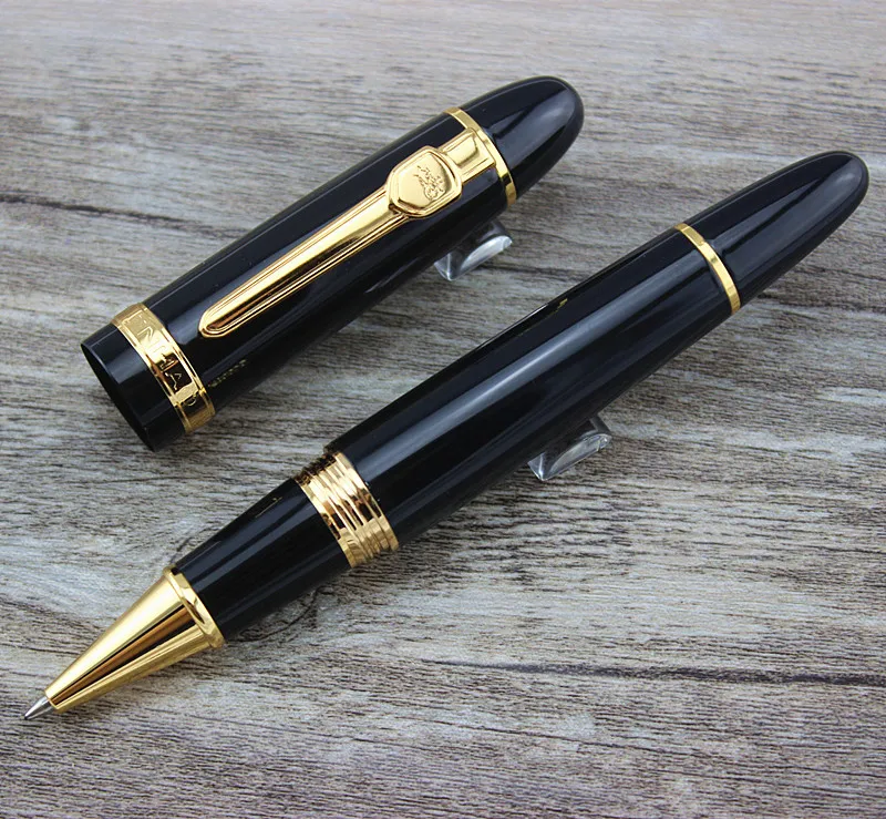 

Jinhao 159 roller ball pen Black Lacquer Gold Trim Big Heavy