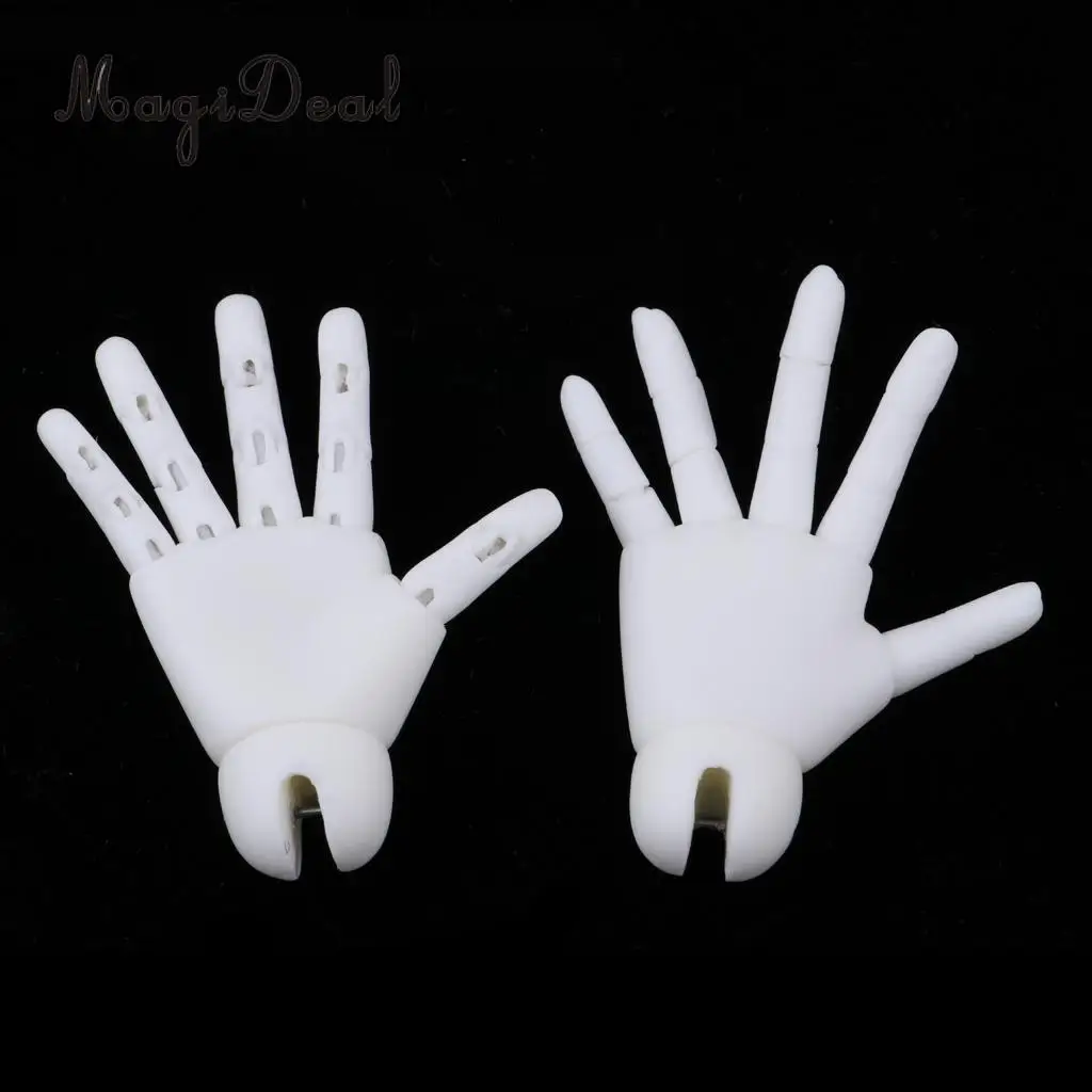 1/4 Resin Flexible Jointed Hands for BJD Dolls DIY Making Accessories White Skin
