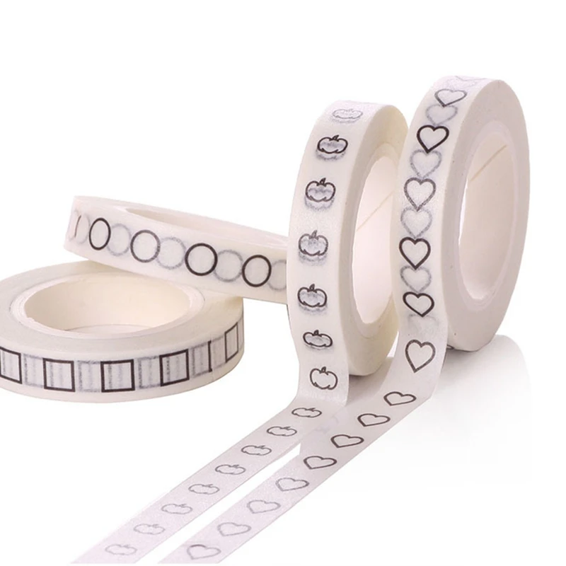 

1 Pc Creative Black Square Washi Tape High Sticky Masking Tape Office Supply Hand Tear Adhesive Paper Tape DIY Book Diary
