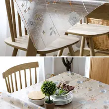 ПВХ Прозрачная мягкая стеклянная Защитная Скатерть прямоугольная настольная скатерть