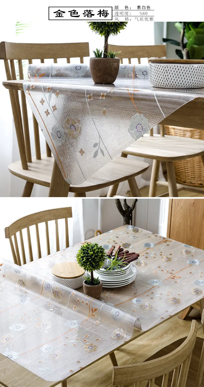 Pvc Clear Soft Glass Table Cover Protector Rectangle Desk Mat