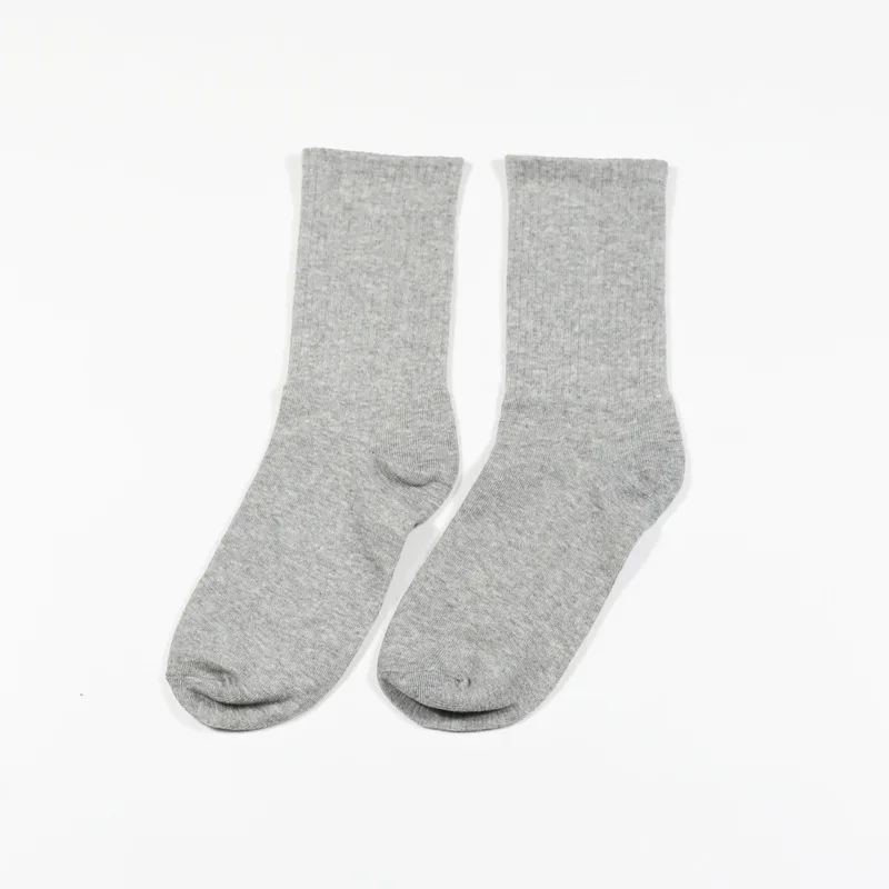Новые однотонные хлопковые носки, носки для скейтборда в стиле Харадзюку ярких цветов, повседневные спортивные мужские носки - Цвет: Серый