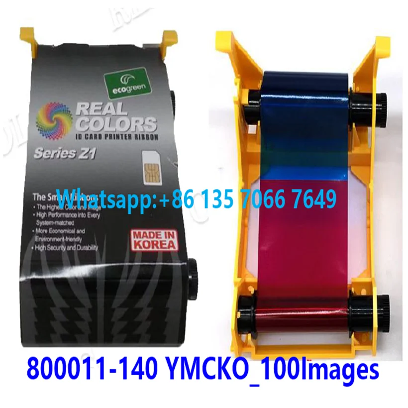 10 шт. карточки для принтера Zebra ZXP1 800011 140 YMCKO 100|card printer ribbon|zebra ribbonprinter ribbon |
