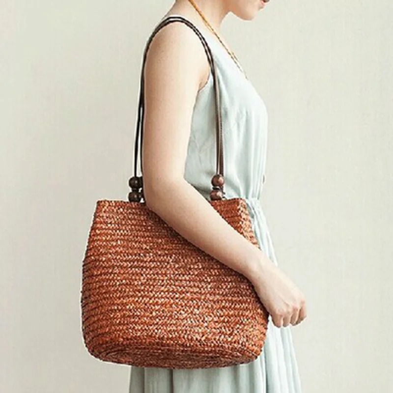 Women Shoulder Bags Straw Woven Beach Handbag Casual Big Capacity Fashion Designer Bolsa Feminina Tote Borse SS0288 (1)