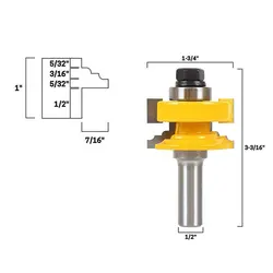 Мм 12,7 "1/2 мм стекло двери отделка фреза гравировки по дереву резка инструмент Деревообработка Groove шип фреза