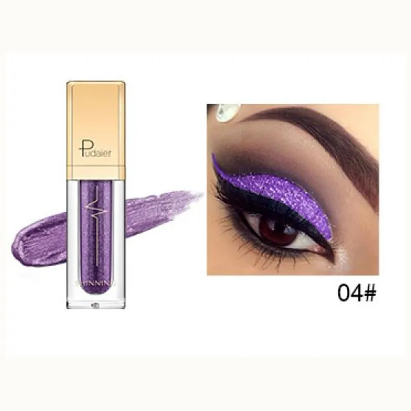 Pudaier 18 цветов Shine Smoky Eyeshadow waterproof Dimond Glitter жидкие тени для век женские косметические тени для век подводка для глаз - Цвет: 4