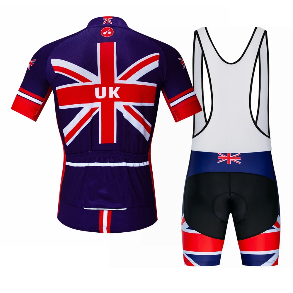 Франция трикотажный комплект для велоспорта мужские велотрусы MTB Топ горная дорога велосипедные рубашки костюм Ropa Ciclismo красный синий Великобритания