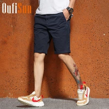 Oufisun мужские модные летние стильные мужские шорты длиной до икры хлопок дышащие повседневные свободные клетчатые джинсовые обшитые мужские шорты