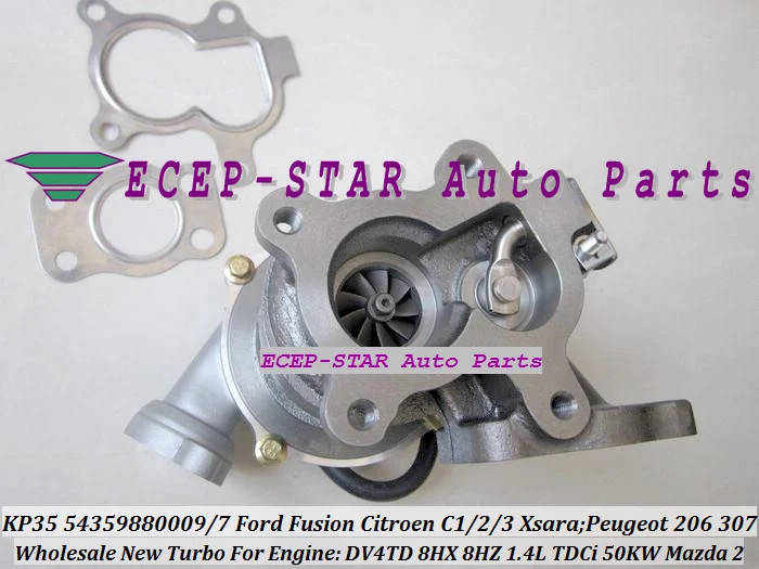 KP35 54359880009 54359880007 Turbocharger For Ford Fusion Citroen C1 C2 C3 Xsara Mazda 2 PEUGEOT 206 307 1.4L TDCi DV4TD 8HX 8HZ (1)