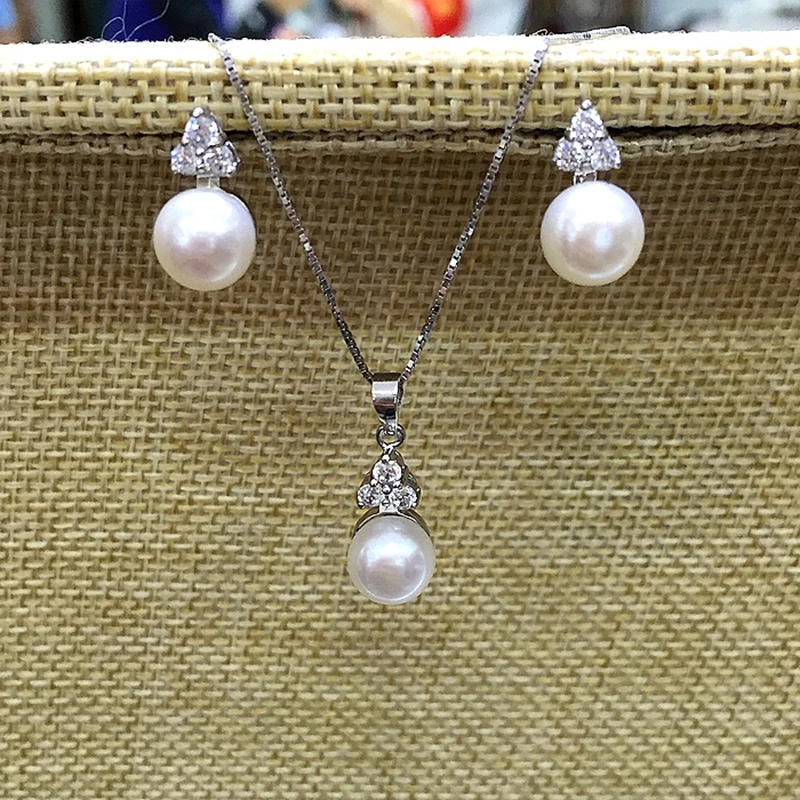 fine jewelry sets earring and necklace 100 real natural freshwater