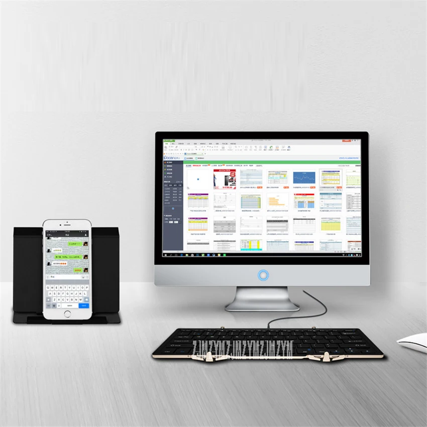 Складная Проводная Bluetooth клавиатура HB099 Эндрюс плоский мобильный телефон ноутбук общие маленькие портативные клавиатуры с подсветкой