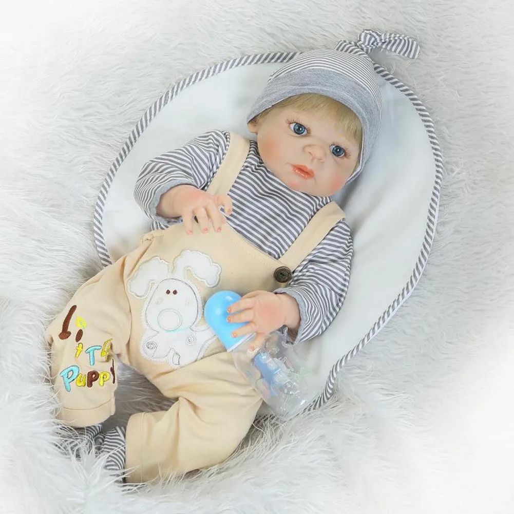 NPK 57 см Моделирование Reborn Baby Doll дети силиконовые реалистичные игрушки Объединенная виниловые куклы Playmate подарки S7JN