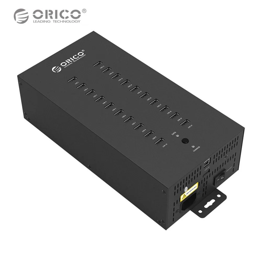 

ORICO IH20P-BK USB HUB 20 USB Ports Industrial USB2.0 HUB Adapter Portable USB Splitter Data Transmission USB Charger