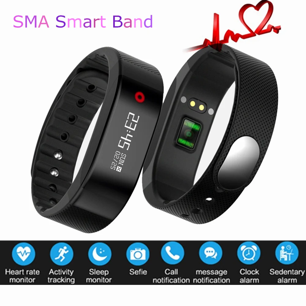Умный Браслет SMA Часы Heart Rate Monitor Bluetooth Android Экран OLED Умный Браслет Браслет Шагомер Фитнес SmartBand