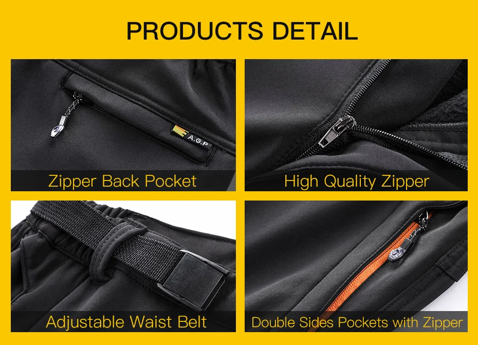 Clorts Man Trekking Pants Outdoor Waterproof Hiking Pants Men Fleece Winter Softshell Pants Warm Fishing Pants (8)