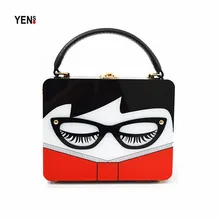 Брендовая модная новинка, Женский акриловый клатч, Новая вечерняя сумочка, маленькая мультяшная сумка почтальонка, стеклянная дамская сумочка, женская сумка на плечо