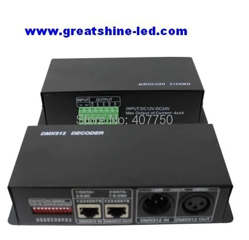 

New type 4channels output RGBW dmx 512 decoder used for connecting with dmx console rgb light group or pixel control