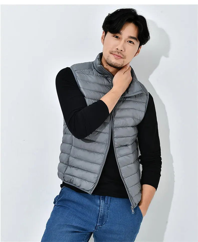 8Colors Winter Autumn 90% White Duck Down Vest Men Keep Warm Male parka Sleeveless Coat Man Muls Brand Cothing Feather Outwear-12
