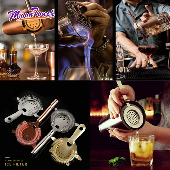 

Sprung Bar Cocktail Strainer Ice Filter Stainless Steel Deluxe Strainer Bar Strainer Bar Tool Drinking Separator Accessories