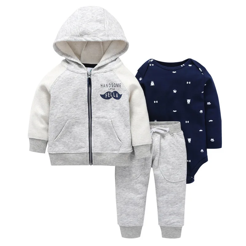 Комплект одежды для новорожденных, Осень-зима-весна, комплект из 3 предметов: кофта, свитер+ штаны+ боди, одежда для маленьких мальчиков и девочек - Цвет: 17