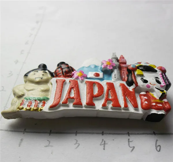 Japan Mt. Fuji Sumo Kimono Geisha Tourist Souvenir Figures Fridge Magnets - Sumo 3