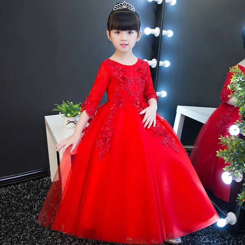 2017Korean Style Girl Party Ball Gown Dresses Kids ...