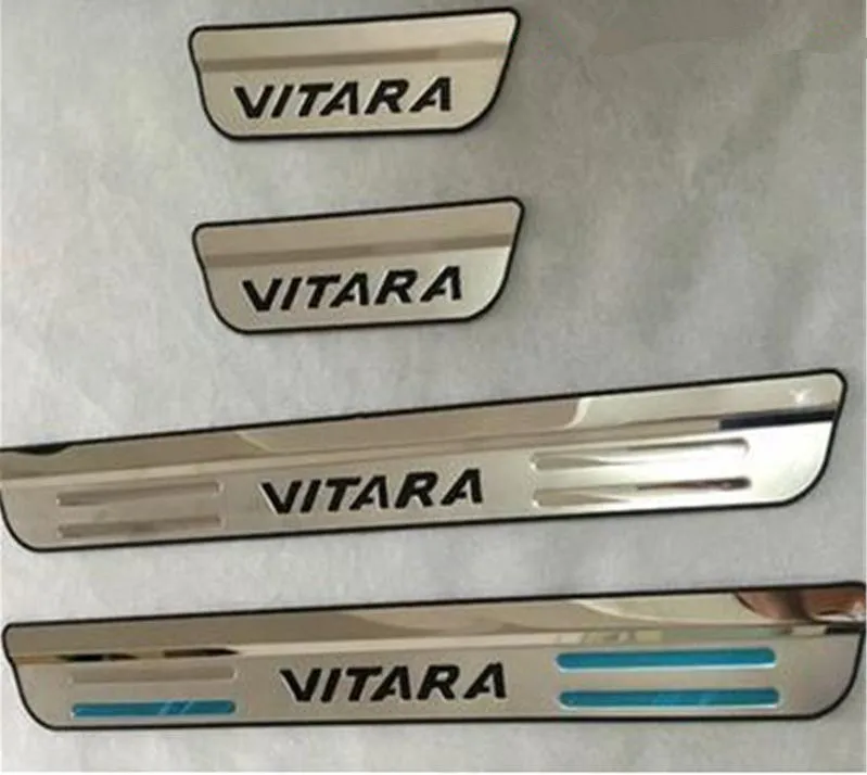 Car styling High Quality Stainless Steel internal Scuff Plate/Door Sill Door Sill for for Suzuki Vitara- Paint - Цвет: 2