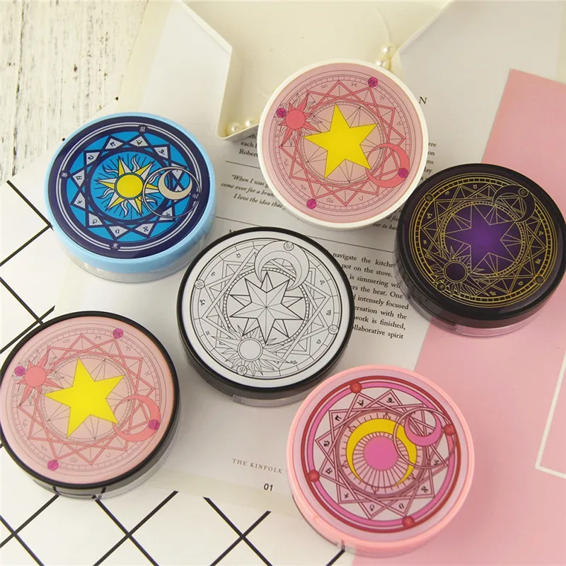 

Circle Contact Lens Box Travel Portable Case Storage Container Kit Round Shape Mirror Lenses Cases for Girls Send Randomly