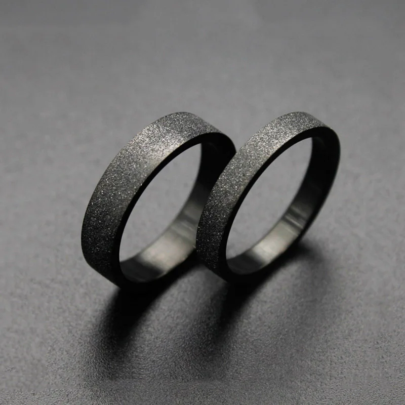 Простой черный цвет скраб кольца 316L нержавеющая сталь мужское женское кольцо Модные ювелирные изделия аксессуары