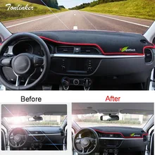 Tonlinker чехол стикеры для KIA K2 Рио-18 автомобильный Стайлинг 1 шт. полиэстер спереди/сзади приборная панель для автомобиля анти-насадка против загрязнений наклейки