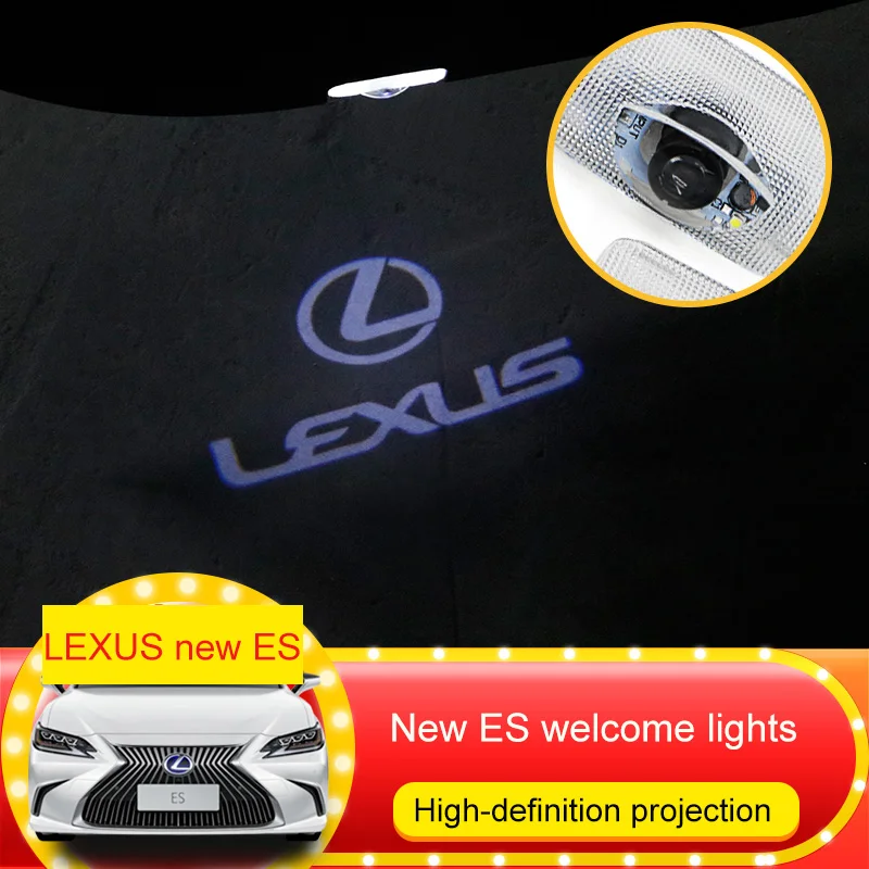 

QHCP 2Pcs LED Car Door Logo Wheatear Pattern HD Projector Warning Light Welcome Lamp For Lexus ES200 260 300H 2018 Free Shipping