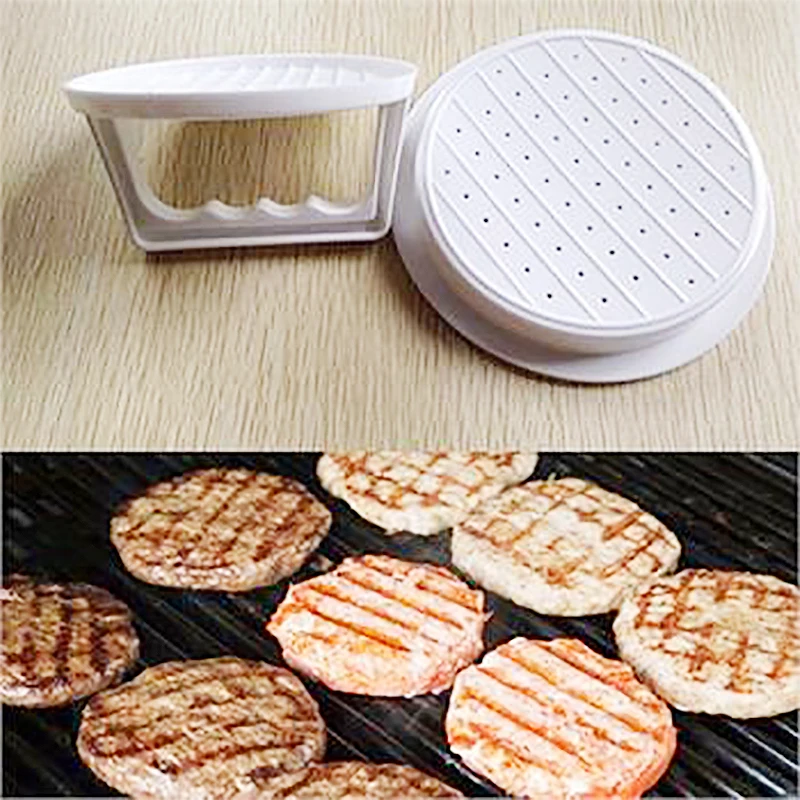 1pc Plastic Burger Press Hamburger Meat Beef Patty Maker Mold Kitchen Tool
