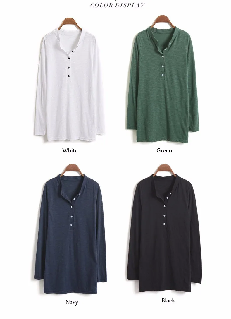 Spring Autumn Loose Casual Blusa Solid t shirt Women Stand Neck Plus Size Women Tops Black White Navy Green tshirt Clothes A563 a